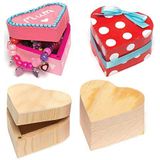 Baker Ross Houten Dozen Hart voor Kinderen - 4 Stuks - Knutselset