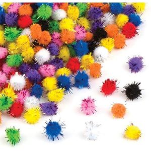 Baker Ross EX7922 zelfklevende glitterpoms voordeelverpakking, ideaal voor kunsthandwerk, geschenken, aandenken en meer voor kinderen (verpakking van 200 stuks), papier, geel