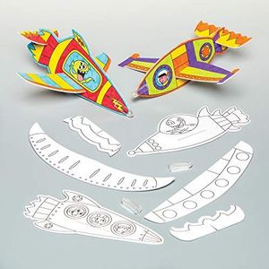 Inkleurbare ruimteschip zweefvliegtuigen (8 stuks) Speelgoed