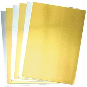 Baker Ross - A4 Karton - Metallic Effect - Goudkleurig en Zilverkleurig - 20 Stuks