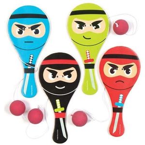 Ninja batje & bal spelletjes van hout (4 stuks) Speelgoed