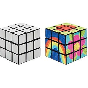 Baker Ross Kubusvormige puzzels om in te kleuren, fantasierijk speelgoed voor kinderen, perfect voor feestjes, verrassingen of prijzen (2 stuks), wit, 54 mm x 54 mm x 54 mm