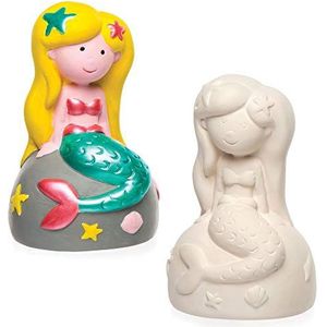 Baker Ross Keramische sirene spaarpotten die kinderen kunnen schilderen en decoreren, porseleinen knutselset voor kinderen (doos van 2)