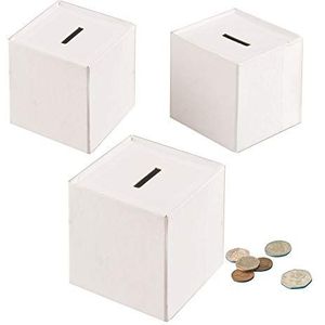 Kubus spaarpotten van karton (Pak van 3) DIY knutselen