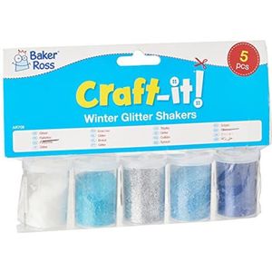 Strooibusjes met winterkleuren glitters (Pak van 5) Knutselspullen