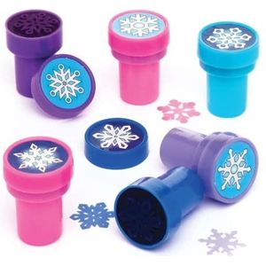 Baker Ross Ross AR771 zelfkleurende stempels voor kinderen, sneeuwvlok, 10 stuks