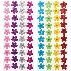 Baker Ross Strassee, bloemen, schuim, stickers, 80-delige set