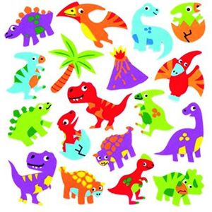 Dinosaurus stickers van foam (Pak van 120) Accessoires knutselen