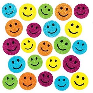 Baker Ross Glinsterende schuimrubberstickers ""Happy Gezichter"" (100 stuks) – grappige schuimrubberen stickers met smileys voor collages en knutselwerk