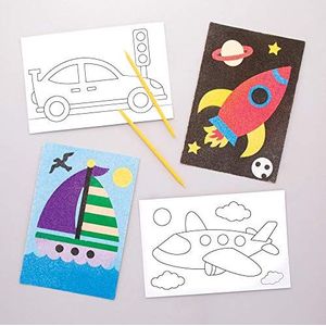 Voertuigen zandkunst (Pak van 8) Knutselset