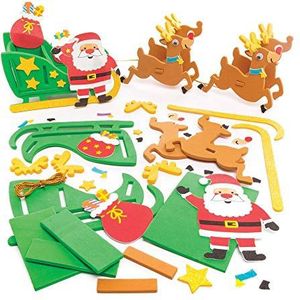 Baker Ross Rendieren en sleeën sets (2 stuks) – creatieve kerstsets voor kinderen AT175