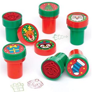 Baker Ross AT251 zelfkleurende stempel Kerstmis (10 stuks) kinderen knutselset, gesorteerd