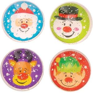 Baker Ross Stuiterende ballen met pailletten, feestelijke vrienden (8 stuks) – creatieve kersthobby voor kinderen AT344
