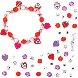 Baker Ross Hartvormige bedelarmband knutselsets voor kinderen (3 stuks) creatieve set om te knutselen voor Valentijnsdag