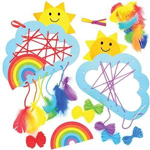 Regenboog Dromenvanger Knutselsets (Pak van 4) Knutselset