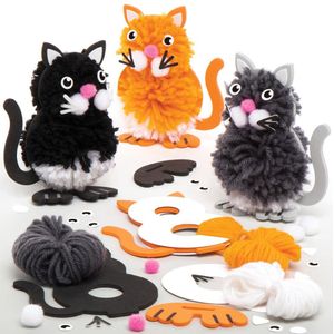 Kat Pompom Sets (Pak van 3) Knutselset