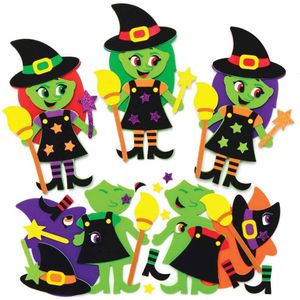 Baker Ross AX219 Halloween Heks Mix & Match Magneet Set - Set Van 8, Knutselspullen Voor Kinderen