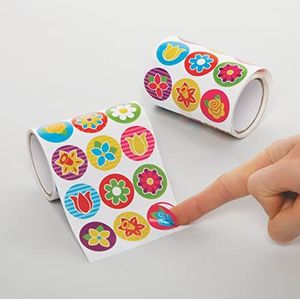 Baker Ross AX869 Bloemen Sticker Rollen- Pak Van 600, Ideaal Voor Knutselprojecten En Ideaal Voor Het Maken Van Kaarten