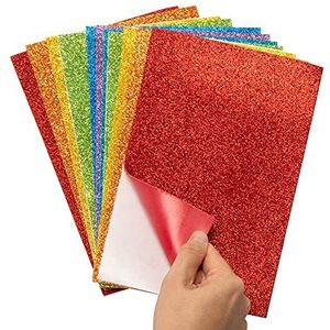 Zelfklevende Glitter Foam Vellen in regenboogkleuren  (Pak van 12) Accessoires knutselen