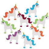 Baker Ross FE272 100 stuks eenhoorn-glitterschuimstickers voor kinderen, ideaal voor kunst- en knutselprojecten, ideaal voor het maken van kaarten en scrapbooking