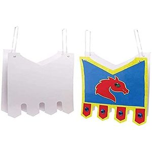 Baker Ross FE278 Ridderpantser om in te kleuren - Set van 3 blanco kaarten voor kinderen om te versieren, je eigen sets voor kinderen te schilderen, verkleedset voor kinderen