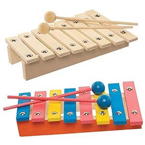 Baker Ross FE598 Xylofon-handwerk van hout, 2 stuks, maak je eigen muziekinstrumenten, houten speelgoed voor kinderen, schilder je eigen houten handwerkvoorwerpen