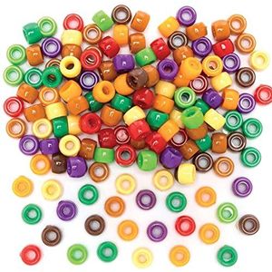 Baker Ross FE603 Pony-kralenset voor kinderen, 600 stuks, parels in herfstkleuren, parels voor kinderen, sieraden maken