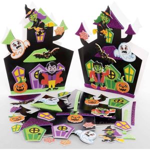 Baker Ross FE848 Haunted House Mix & Match Kaartensets - Set van 6, Kaartenmaak Kit voor Kinderen, Maak Je Eigen Halloween Kaarten, Ideaal Halloween Kunst en Knutsel Project, geassorteerd