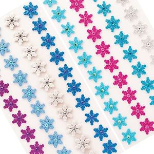 Sneeuwvlok edelsteen stickers (Pak van 80) Kerst Ambachtelijke Benodigdheden
