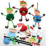 Kerst Elf Pom Pom Decoratie Sets (Pak van 3) Kerst Knutsel Activiteiten