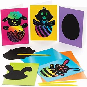 Baker Ross - Kraskaarten - Paasmotief - 6 Stuks - Creatieve Vrijetijdsaccessoires