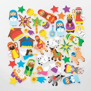 Kerststal Schuimstickers (Pak van 200) Kerst Ambachtelijke Benodigdheden