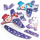 Baker Ross FC272 Jolly Snowman Vliegende Zweefvliegtuigen - Pak van 8, Zweefvliegtuigen voor Kinderen, Nieuwigheidsspeelgoed, Ideale Kinderfeestzakjes en Klein Speelgoed voor Kinderen