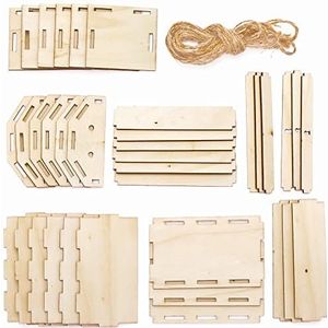 Baker Ross Mini Houten Krat Bouwpakketten - Set van 3, Houten Ambachten voor Kinderen (FC393)