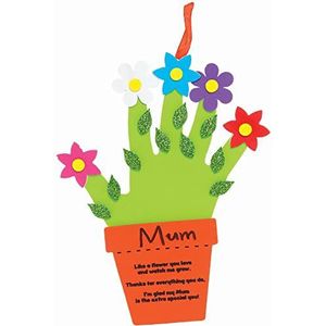 Moederdag handafdruk gedicht decoratie kits  (Pak van 4) Moederdag Knutselen