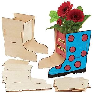 Wellingtonlaars Houten Bloempot Pakketten (Pak van 3) Knutselen Met Hout