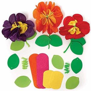 Bloemen tissuepapier pakketten (Pak van 6) Knutselset