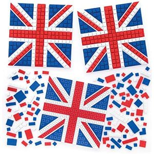 Baker Ross Union Jack Mozaïek Coaster Craft Kit - Pack van 5, ambachten voor kinderen, (PJ116)