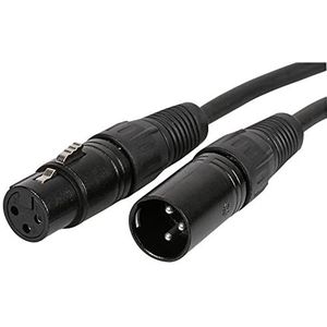 Pulse PLS00184 3-pins XLR mannelijke naar XLR vrouwelijke microfoon lood, 3m, zwart