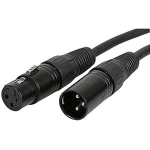Pulse PLS00186 3-pins XLR mannelijke naar XLR vrouwelijke microfoon lood, 10m, zwart