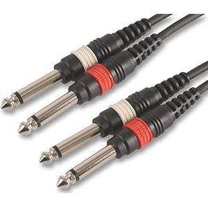 Pulse PLS00130 jack 6,35 mm (1/4 inch), 2 stopcontacten op 2 aansluitingen, 3 m, zwart