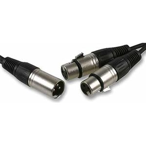 Pulse PLS00200 3 Pin Mannelijke naar Vrouwelijke Microfoon XLR Splitter Lead, 3m, Zwart