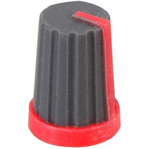 Multicomp CR- mS-1 Soft Touch deurknop, geribbelde schacht, grijs/rood