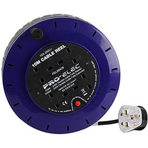 Pro Elec PEL00428 4 Socket Cassette Reel, 10A, 10 m