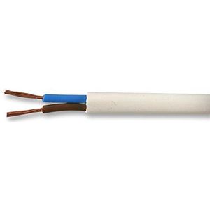Pro Elec Netsnoer 2-aderig 0,75 mm² 2182Y 6A wit 10m PEL01102