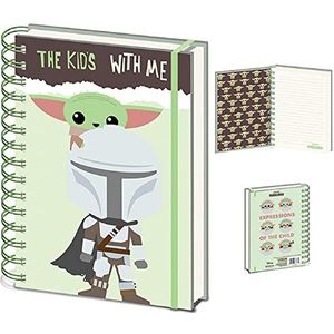 Pyramid International Star Wars Notitieboek (The Mandalorian 'The Kid's With Me' Design) Wiro A5 schrijfblok en dagboek, Star Wars geschenken voor mannen, vrouwen en kinderen - officiële merchandise