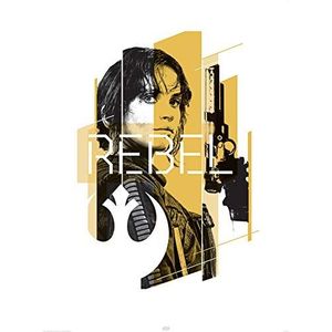 Piramide International"" Jyn Rebel Star Wars Rogue One Art Print, Papier, Meerkleurig, 60 x 80 x 1,3 cm