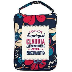 History & Heraldry Design Top Lady tas: Claudia/boodschappentas, strandtas, sporttas, bloemenpatroon/veelzijdig, praktisch, gepersonaliseerd met naam en spreuk