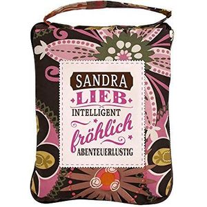 History & Heraldry Design Top Lady tas: Sandra/boodschappentas, strandtas, sporttas, bloemenpatroon/veelzijdig, praktisch, gepersonaliseerd met naam en spreuk