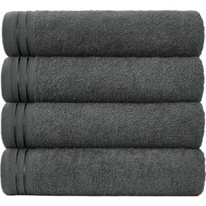 GC GAVENO CAVAILIA Grote badhanddoeken – set van 4 grote handdoeken van Egyptisch katoen zeer absorberend – extra zacht – houtskool – sneldrogend – wasbare handdoeken